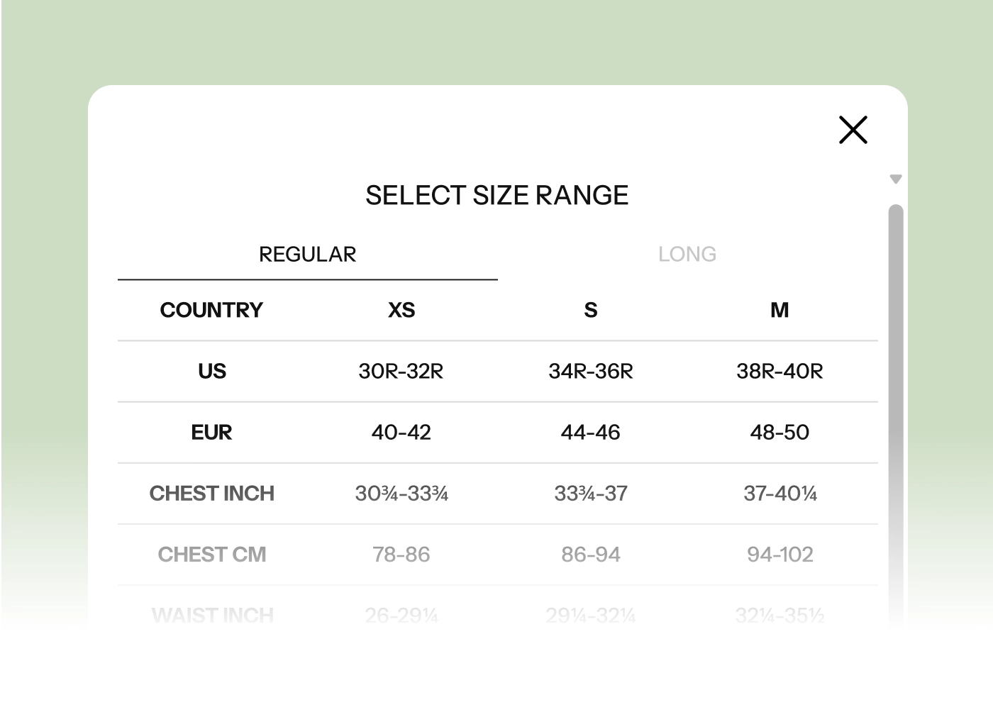 Divi WooCommerce Product Size Chart