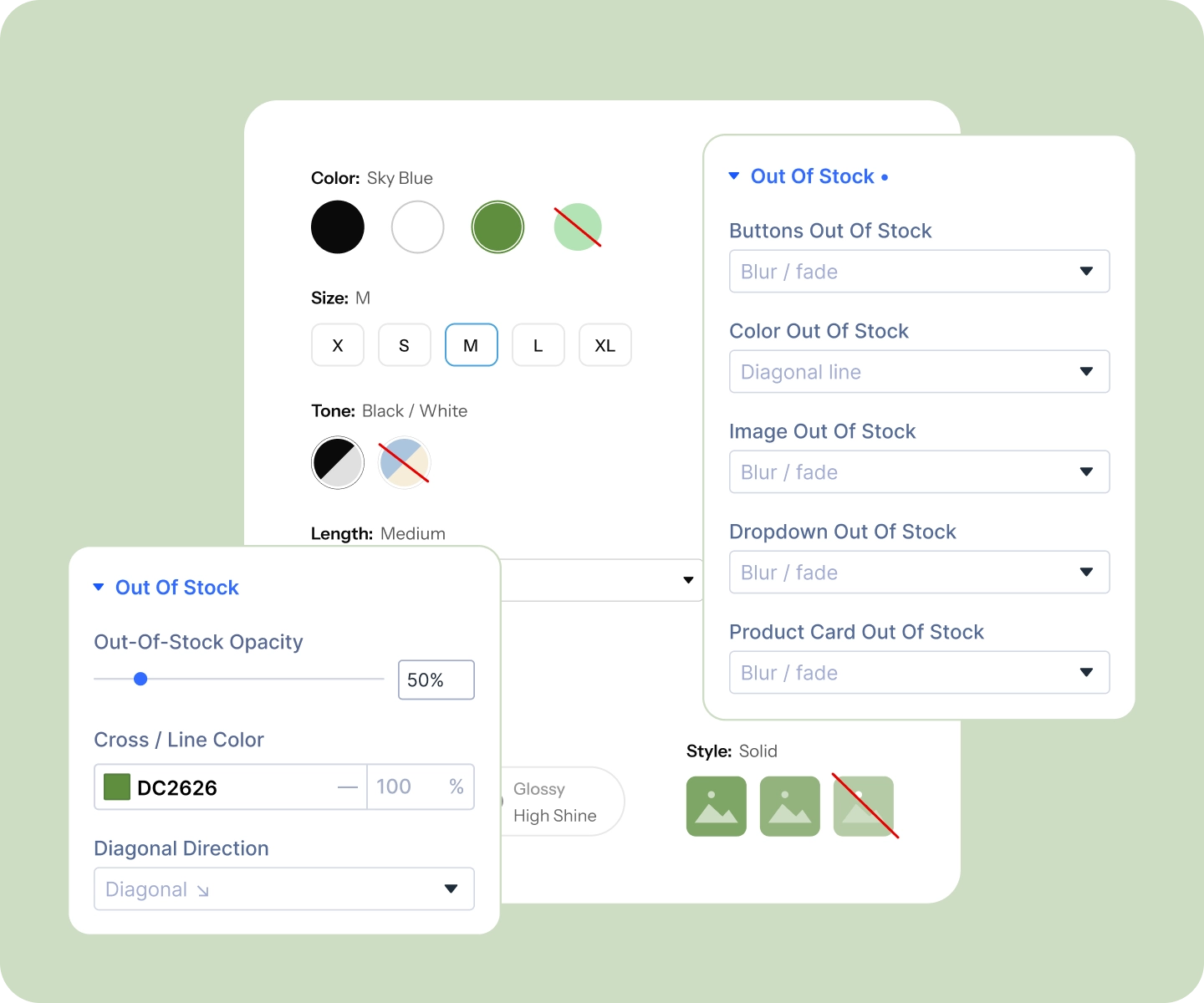 Divi WooCommerce Variation Swatches Sold-Out Options