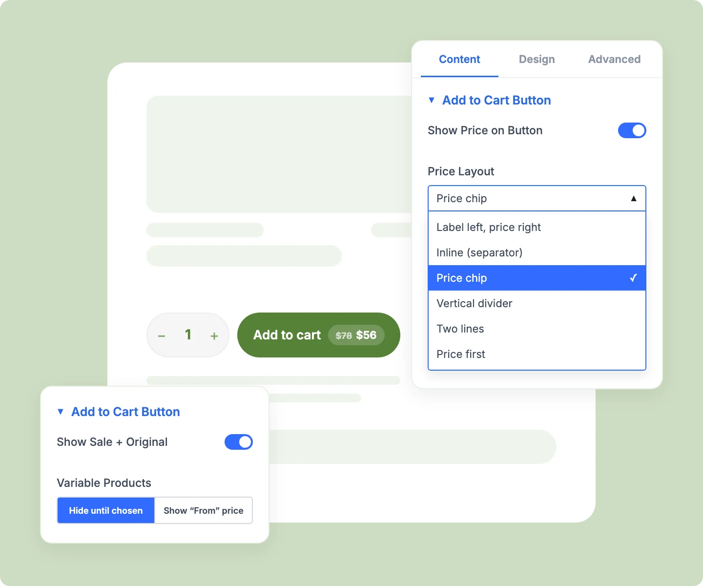 Divi WooCommerce Add to Cart Button With Price Layouts
