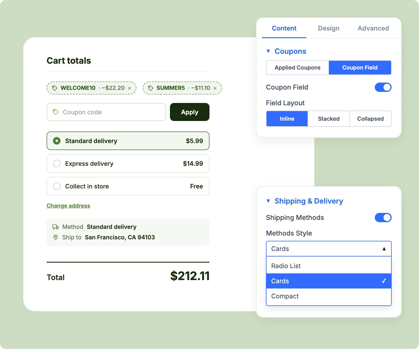 Divi WooCommerce Cart Totals With Coupons and Shipping Methods