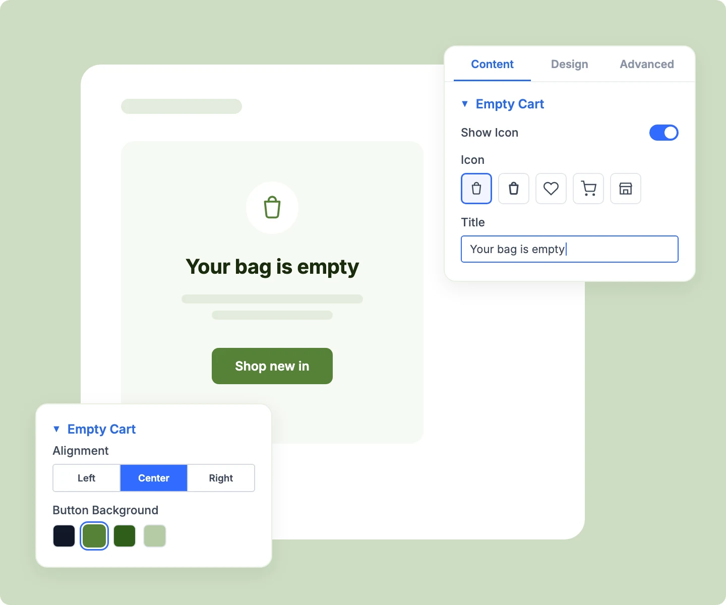 Divi WooCommerce Empty Cart Design