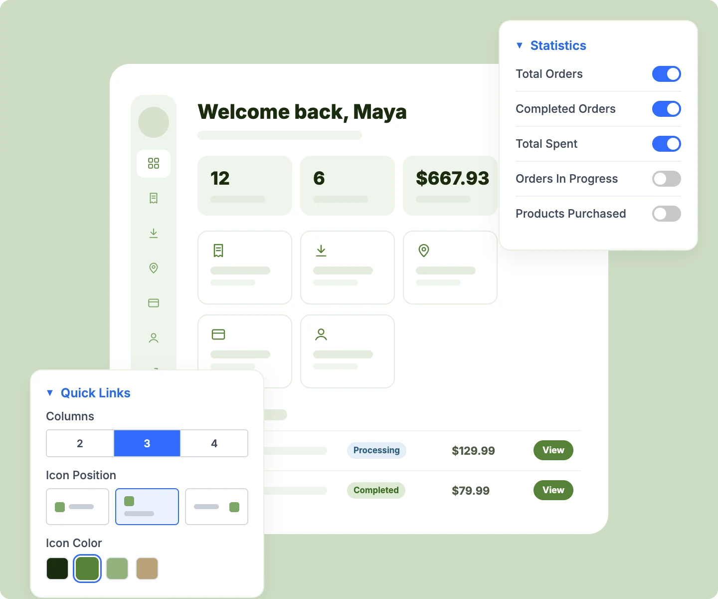 Divi WooCommerce My Account Dashboard With Stats and Quick Links