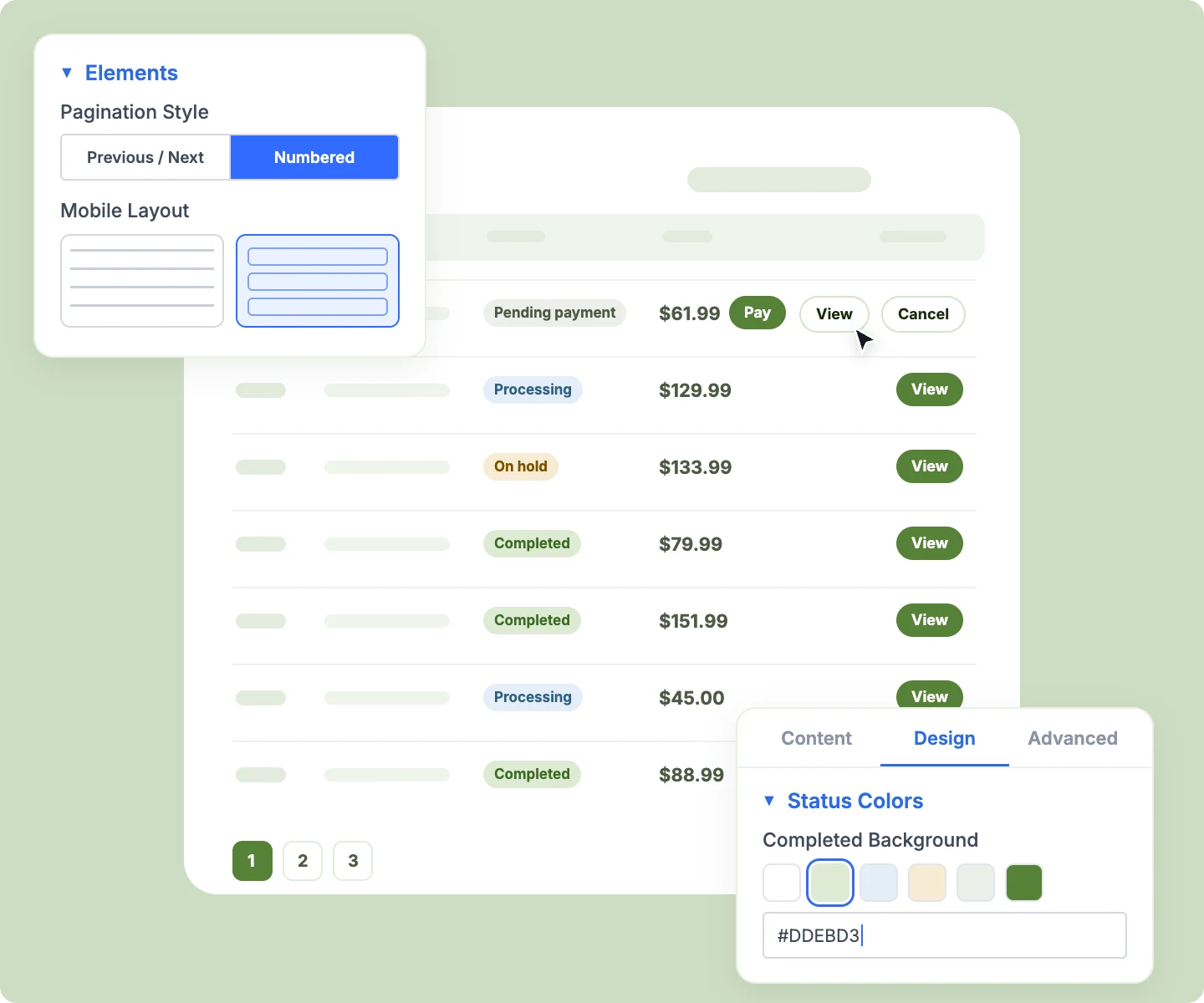 Divi WooCommerce My Account Orders With Status Badges